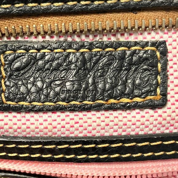 Dooney & Bourke Black and Tan Leather Tote Bag with Dust Bag - Picture 4 of 14